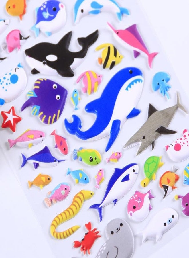 SAMVARDHAN Sea World Theme Puffy Sticker Set for Kids -Ocean Animal Stickers Sheets | 3D Raised Stickers for Scrapbooking, DIY Crafts, Reward Charts, Party Favors, and School Projects, Pack of 10 - Image 4